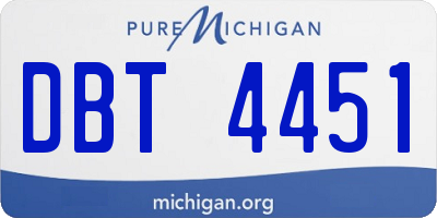 MI license plate DBT4451