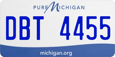 MI license plate DBT4455