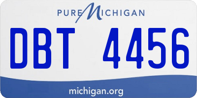 MI license plate DBT4456