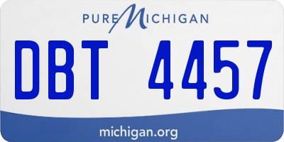 MI license plate DBT4457