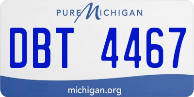 MI license plate DBT4467