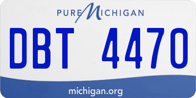 MI license plate DBT4470