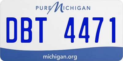 MI license plate DBT4471