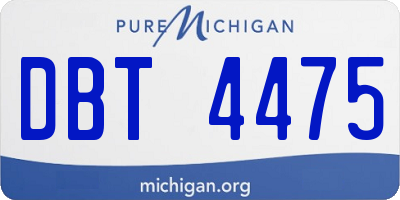 MI license plate DBT4475