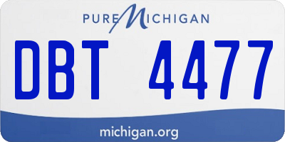 MI license plate DBT4477