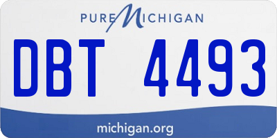 MI license plate DBT4493