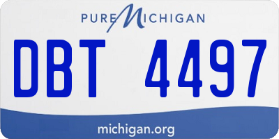 MI license plate DBT4497
