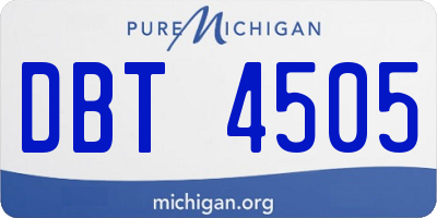 MI license plate DBT4505