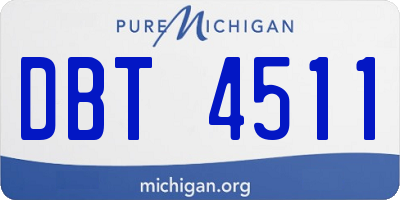 MI license plate DBT4511