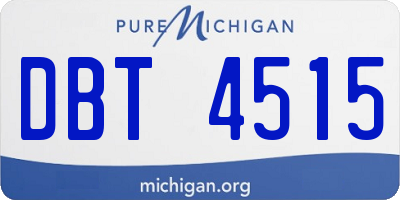 MI license plate DBT4515