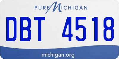 MI license plate DBT4518