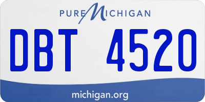 MI license plate DBT4520