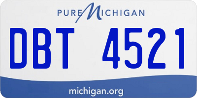 MI license plate DBT4521