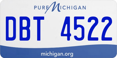 MI license plate DBT4522