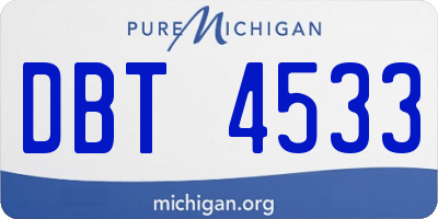 MI license plate DBT4533