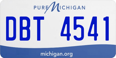 MI license plate DBT4541