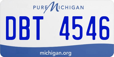 MI license plate DBT4546