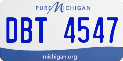 MI license plate DBT4547