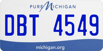 MI license plate DBT4549