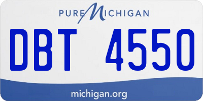 MI license plate DBT4550