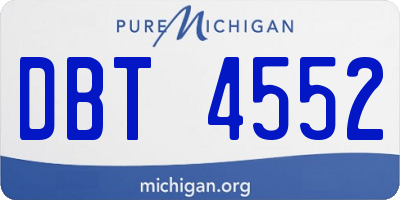 MI license plate DBT4552