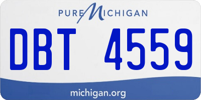 MI license plate DBT4559