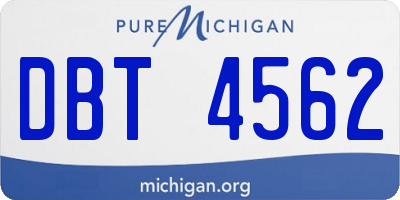 MI license plate DBT4562