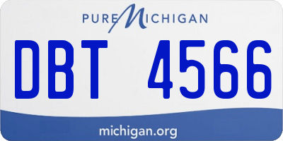 MI license plate DBT4566