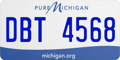 MI license plate DBT4568