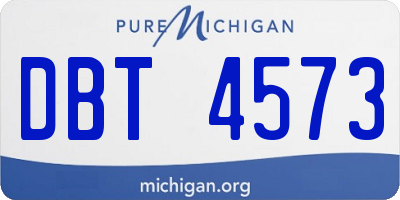 MI license plate DBT4573