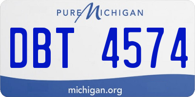 MI license plate DBT4574