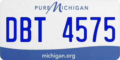 MI license plate DBT4575