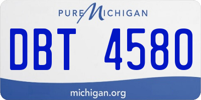 MI license plate DBT4580