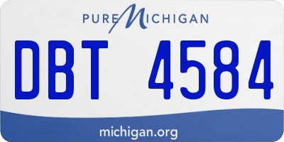 MI license plate DBT4584