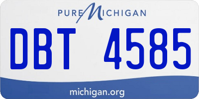 MI license plate DBT4585