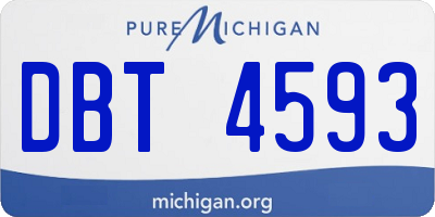 MI license plate DBT4593