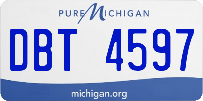 MI license plate DBT4597