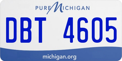 MI license plate DBT4605