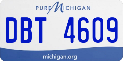 MI license plate DBT4609