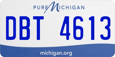 MI license plate DBT4613