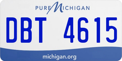 MI license plate DBT4615