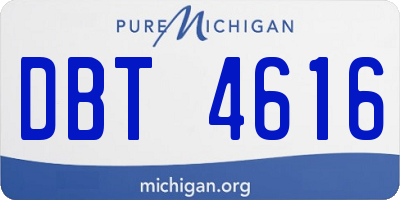 MI license plate DBT4616