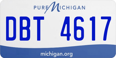 MI license plate DBT4617