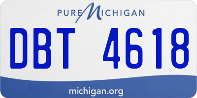 MI license plate DBT4618
