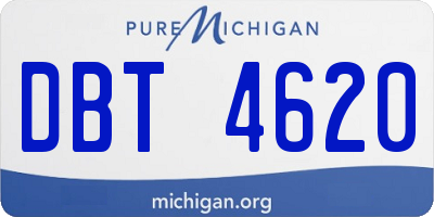 MI license plate DBT4620