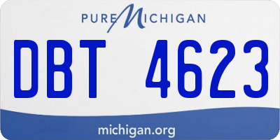 MI license plate DBT4623