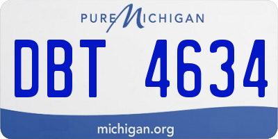 MI license plate DBT4634