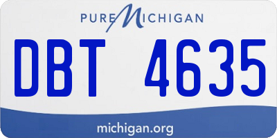 MI license plate DBT4635