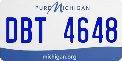 MI license plate DBT4648