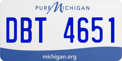 MI license plate DBT4651